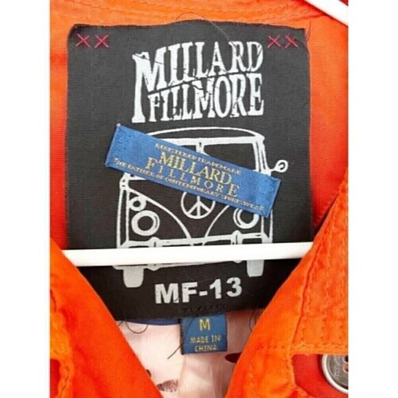 Millard Fillmore Women Sz M Orange Utility Jacket Anthropologie Spring Fall - Picture 6 of 9